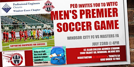 Hauptbild für PEO Windsor Essex Chapter - WTFC Premier Soccer Game