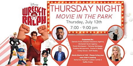 Movie Night in The Park - Thursday, July 13th 7:00 pm primary image
