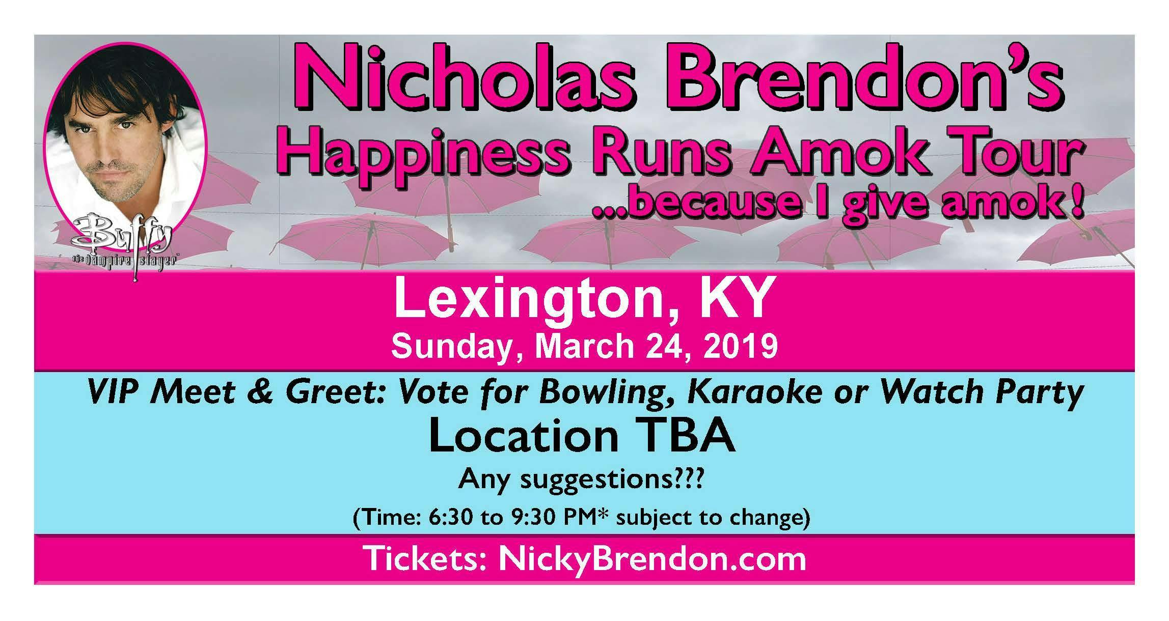 Nicholas Brendon (Buffy & Criminal Minds) Meet & Greet ‐ Lexington (KY)