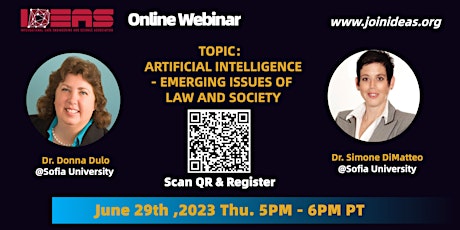 Online Webinar - Artificial Intelligence: Emerging Issues of Law and Societ primary image