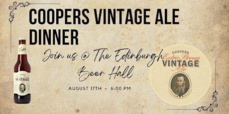 Imagem principal do evento Coopers Vintage Ale Beer Hall Dinner