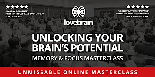 Primaire afbeelding van Online Memory Masterclass On How to Unlock Your Brain’s Potential
