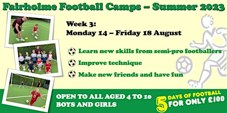 Fairholme Football Camp - Week 3- Summer 2023 primary image