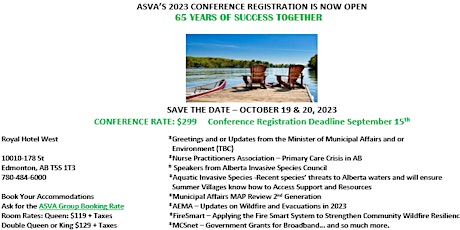 ASVA'S CELEBRATING ITS 65TH ANNUAL CONFERENCE - OCTOBER 19-20, 2023, EDM AB primary image