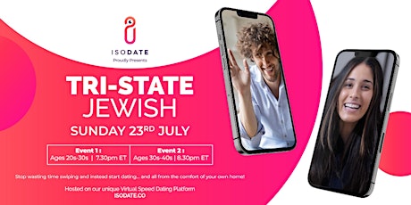 Isodate Presents: Tri-State Jewish Virtual Speed Dating! primary image