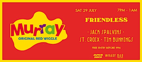 Wharf Bar X Guestlist - Murray Cook 'Original Red Wiggle' - Sat 29 July primary image