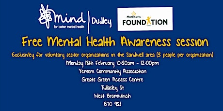 Free Mental Health Awareness Session 18/2/19 primary image