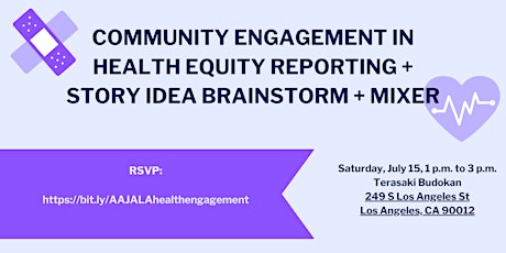 Hauptbild für Community engagement in health reporting + story idea brainstorm + mixer