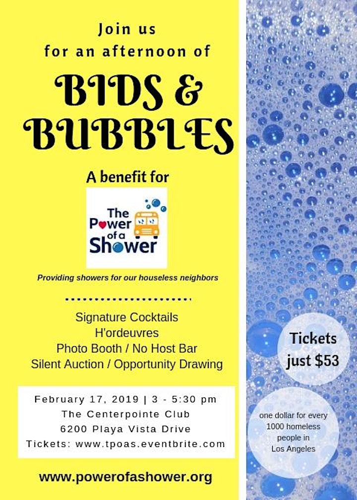 Bubbles & Bidding - a fundraiser for The Power of a Shower image