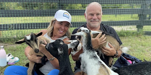 Imagem principal do evento Fun Goat Yoga with Baby Goats, Farm Tour, Music