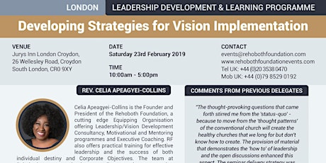Leadership Development and  Learning Programme -  Developing Strategies For Vision Implementation primary image