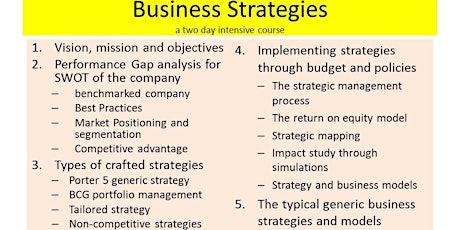 STRATEGIC BUSINESS PLANS : a two day excel based course in Kuala Lumpur
