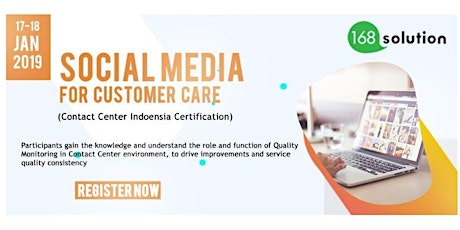 [Paid Training]  Contact Center Indonesia Certification Social Media for Customer Care primary image