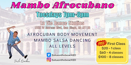 Primaire afbeelding van Mambo Afrocubano Salsa Dance Class (First Class FREE)