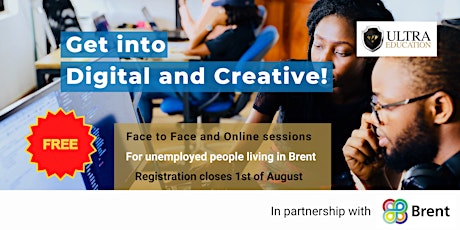 Immagine principale di Registration for FREE Training in Tech & Creative jobs for Brent Residents 
