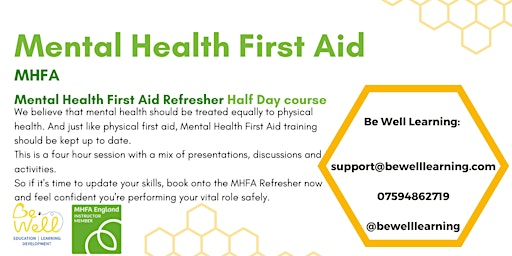 Imagen principal de Mental Health First Aid (MHFA) Refresher with support and benefits