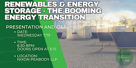 Monthly Forum: Renewables & Energy Storage - The Booming Energy Transition primary image