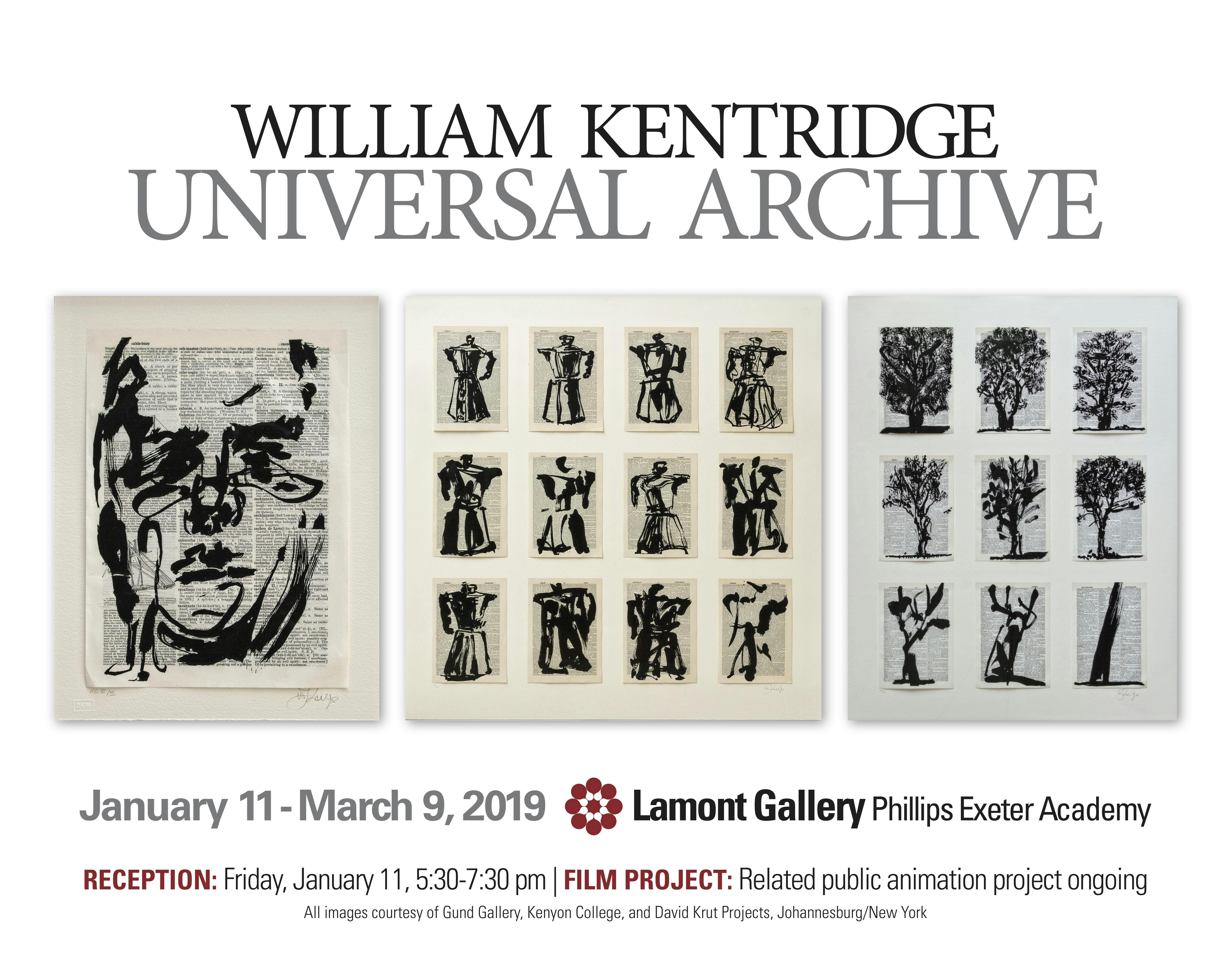 Lamont Gallery Presents – William Kentridge: Universal Archive