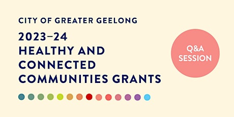 Primaire afbeelding van Healthy & Connected Communities Grants - Q&A Session