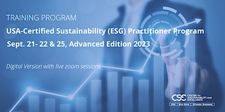 Image principale de Certified Sustainability (ESG)Practitioner Program, Advanced Edition 2023