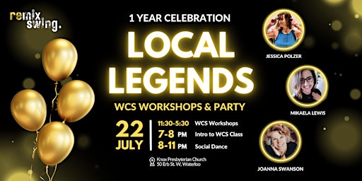 Celebrate 1 Year of Remix Swing with our "Local Legends" WCS Workshops! primary image