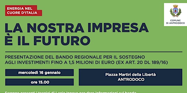 Presentazione Bando Sisma 2018 - Antrodoco