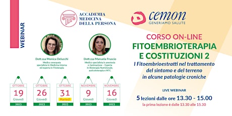 WEBINAR - FITOEMBRIOTERAPIA E COSTITUZIONI 2 primary image