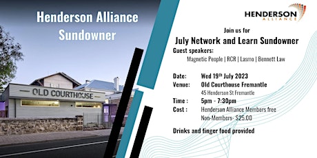 Henderson Alliance July Network and Learn Sundowner primary image
