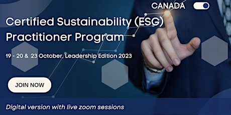 Imagem principal do evento Certified Sustainability (ESG)Practitioner Program, Leadership Edition 2023
