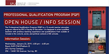 Professional Qualification Program (PQP) Open House and Information Session primary image