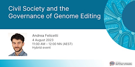 Imagem principal do evento Civil Society and the Governance of Genome Editing