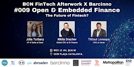 Image principale de BCN FinTech X Barcinno #009: Open & Embedded Finance - Future of Fintech?