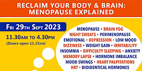 Primaire afbeelding van Reclaim Your Body & Brain: Menopause Explained!