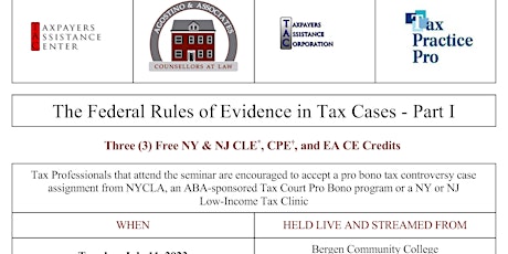 The Federal Rules of Evidence in Tax Cases - Part I primary image