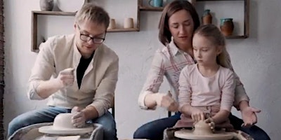 Make-a-Mug on a Pottery wheel for families with Kelsey