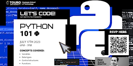 Hauptbild für Touro GST Python 101 Workshop