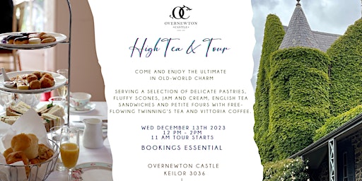 Wed 13th Dec Mid Week High Tea & Add On Tour primary image
