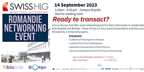Hauptbild für Swiss HLG Romandie Networking Event  "Ready to transact?"