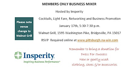 WIN-Pittsburgh Members Only Business Mixer hosted by Insperity primary image