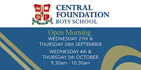 Open Morning at Central Foundation Boys' School - 9.30am-10.30am primary image