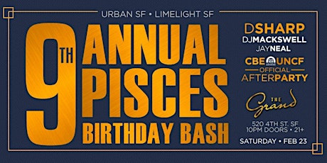 9th Annual Pisces Bash | Official After-Party | CBE & UNCF Code Black Gala primary image