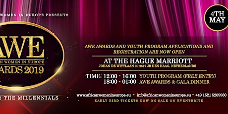 AWE Awards 2019 & "TIME FOR THE MILLENNIALS" Youth Program primary image
