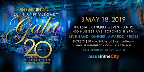 Jesus in the City 20th Anniversary Gala Celebration primary image