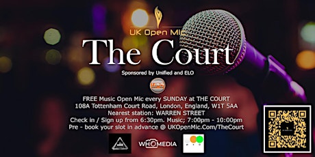 UK Open Mic @ The Court / FITZROVIA / MARYLEBONE / SOHO  / EUSTON / HOLBORN  primärbild