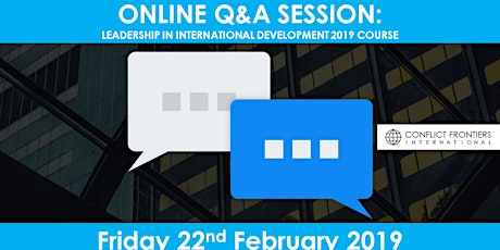 Online Q&A Session: Leadership in International Development 2019 Course primary image
