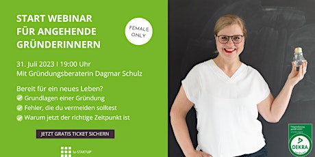 Start Webinar für Gründerinnen: weibliches Unternehmertum leicht gemacht! primary image