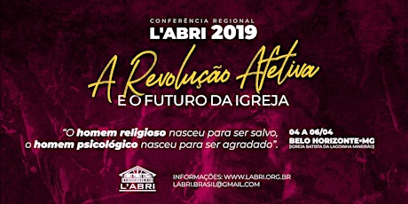 Primaire afbeelding van Conferência Regional L'Abri Brasil 2019 - Edição BH