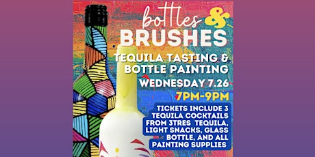 Imagem principal de Bottles and Brushes (Tequila Tasting and Bottle Painting w/ 3Tres Tequila)