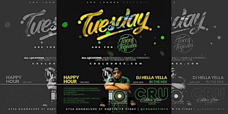 $2 Tacos & Tequila at Cru Lounge| No Cover primary image