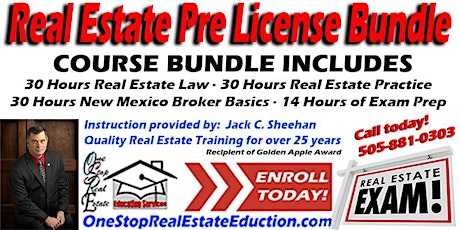 New Mexico Real Estate Pre-License Bundle Starting July 1sth"Live Online"